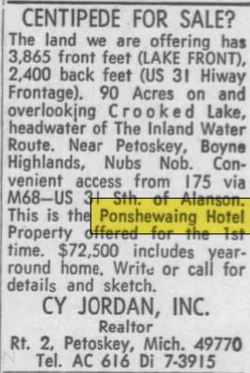 Ponshewaing Hotel - Mar 1968 Property For Sale